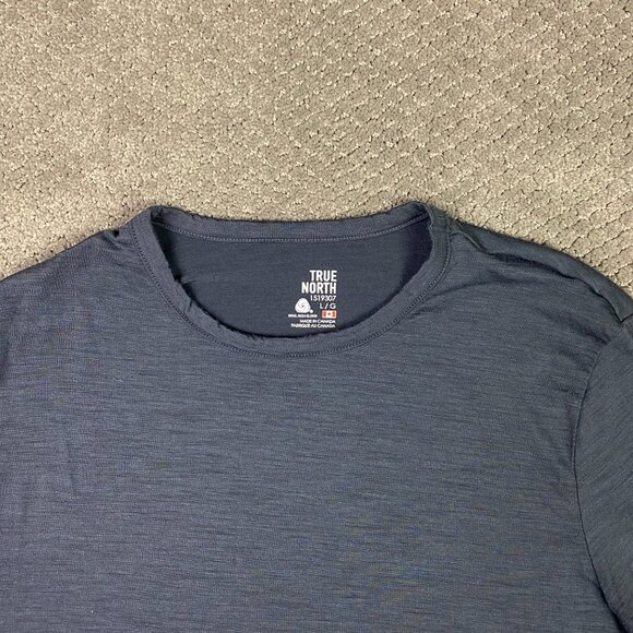 True North Merino Wool Blend Shirt Men's Large Gray Base Layer Hiking Outdoor - Picture 2 of 8